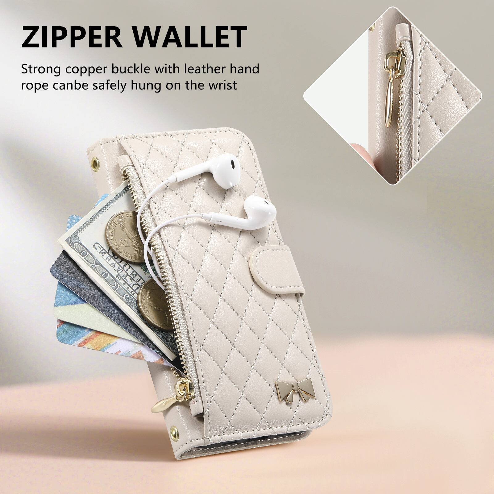 ZIPPER WALLET

Strong copper buckle with leather hand rope can be safely hung on the wrist
