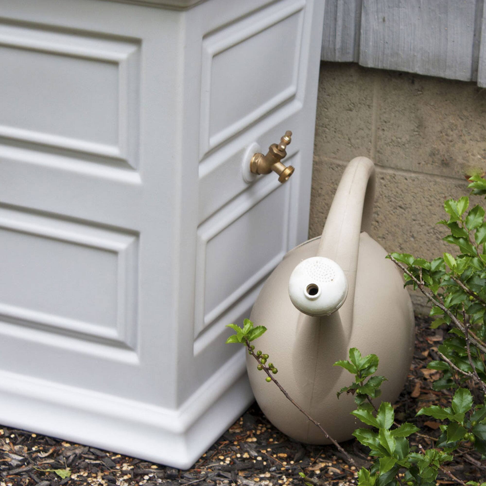 Alt View 2. Good Ideas - Good Ideas Savannah 42 Gal Flatback Colonial Style Rain Barrel Planter (3 Pack).