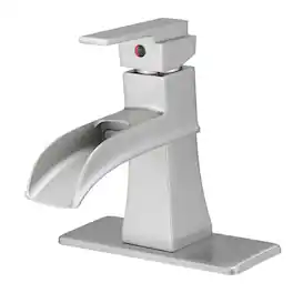 Single Handle Single Hole Bathroom Faucet Deck Plate Included Pop Up Drain and Water Supply Hoses