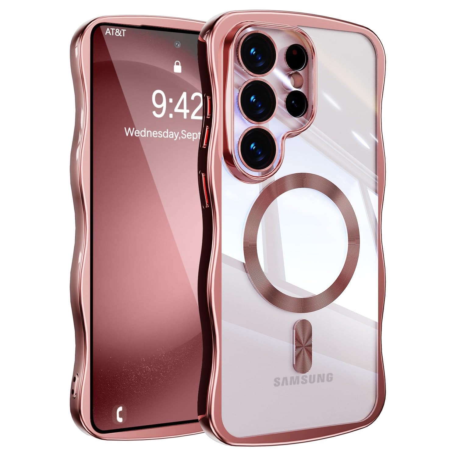 UUCOVER - For Samsung Galaxy S25 Ultra Magnetic Case Built-in Lens Cover, Compatible with MagSafe Shockproof Slim Protective Cover - Pink price history on PriceWatchPro
