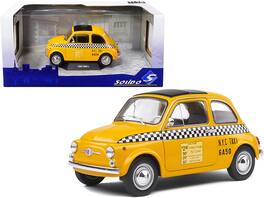 1965 Fiat 500 L "NYC Taxi" New York City 1/18 Diecast Model Car by Solido - Yellow
