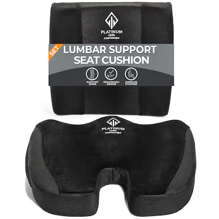PLATINUM LEVEL COMFORTABLE SET
LUMBAR SUPPORT SEAT CUSHION
88880
SUPPORT SPINE
ERGONOMIC DESIGN
IMPROVE POSTURE
PLATINUM LEVEL COMFORTABLE