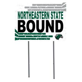 Jardine - Northeastern State Riverhawks 18" x 24" Bound Yard Sign - White