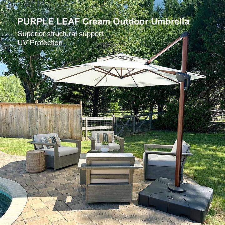 PURPLE LEAF Cream Outdoor Umbrella  
Superior structural support  
UV Protection