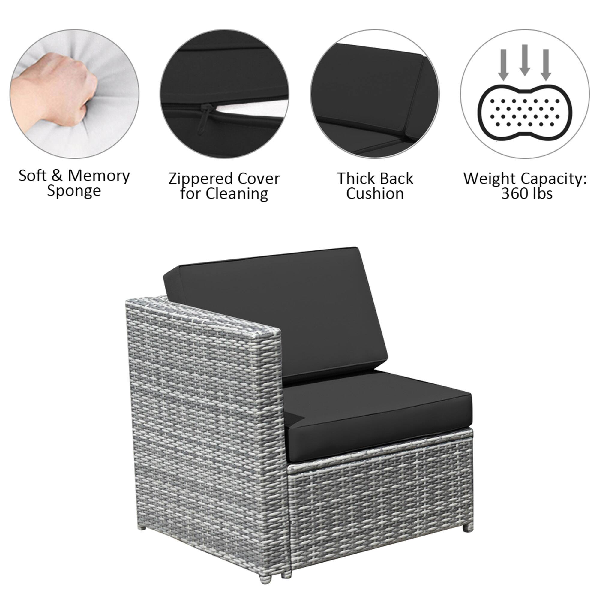 - Soft & Memory Sponge
- Zippered Cover for Cleaning
- Thick Back Cushion
- Weight Capacity: 360 lbs