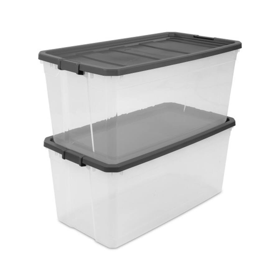 Sterilite 200 Quart Clear Stackable Latching Storage Box Container ...