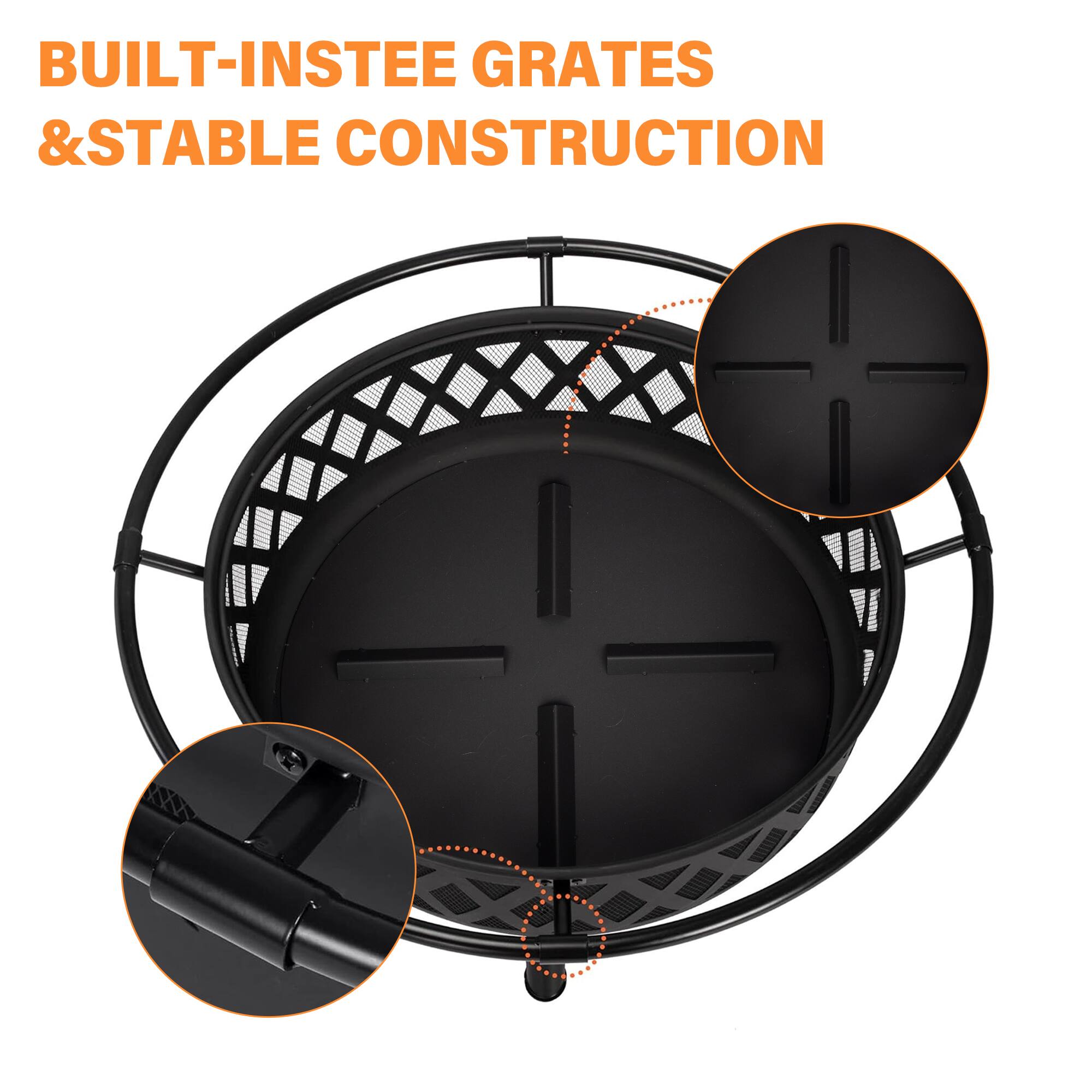 Built-in grates & stable construction