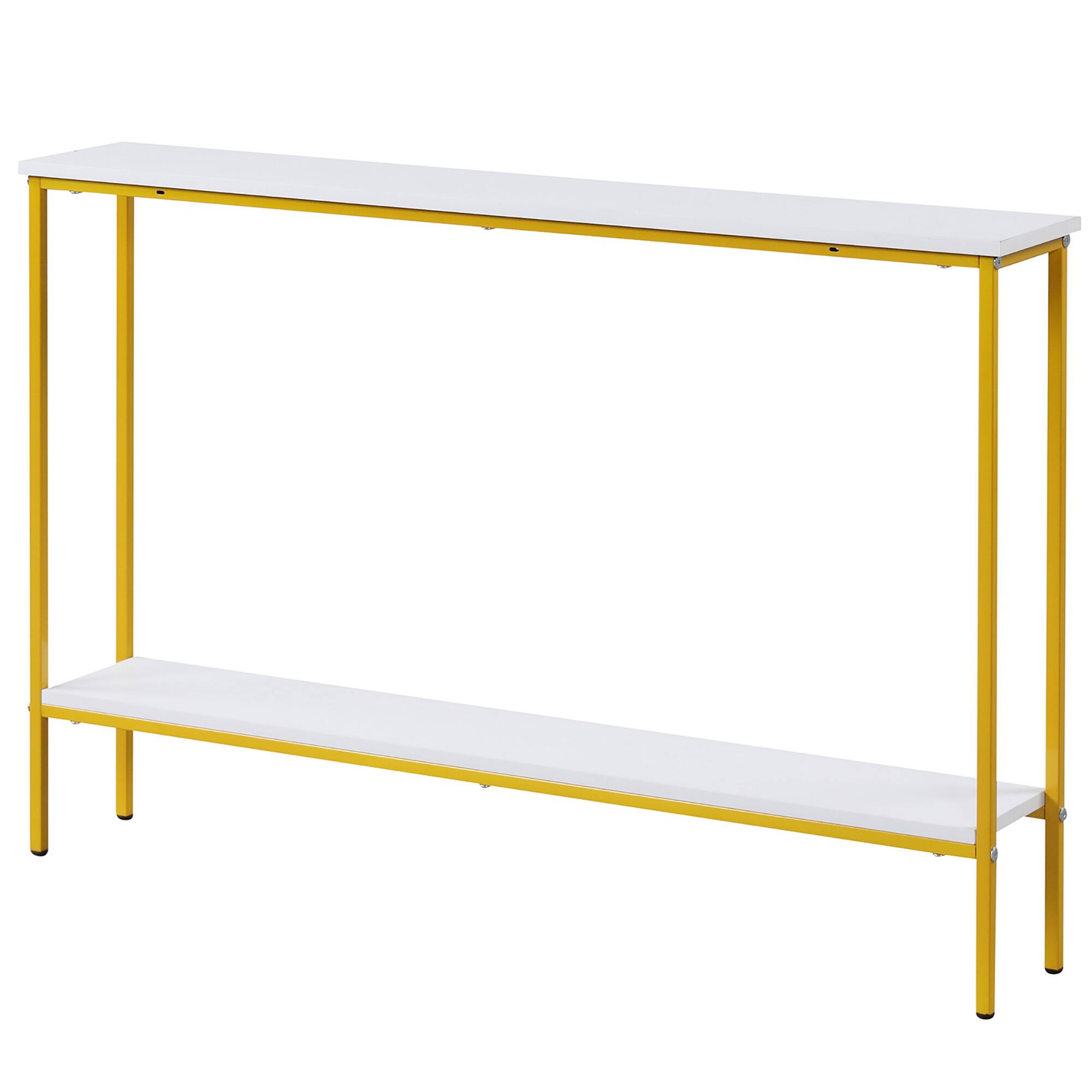 Alt View 8. Gymax - Gymax 44'' Narrow Entryway Table Console Table w/ Shelf & Dual Anti-Tipping Kits White - White.