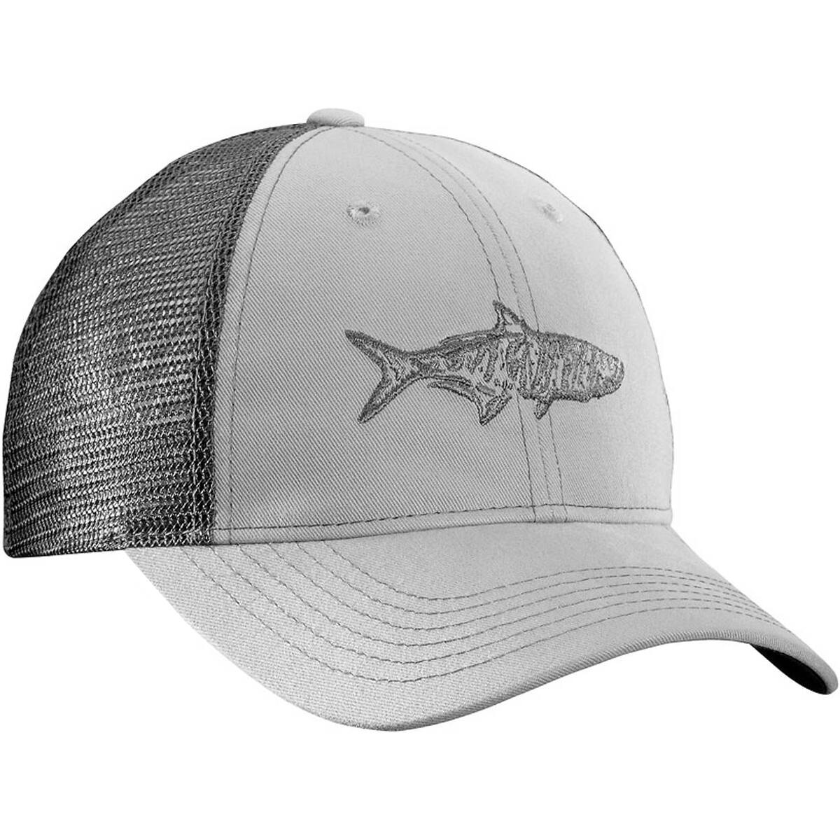 Front. Flying Fisherman - Flying Fisherman Tarpon Trucker Hat - Gray/Charcoal - Gray/Charcoal.
