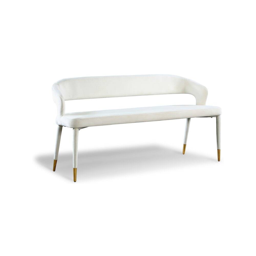 Meridian Furniture - Destiny Bench - Cream Velvet