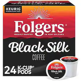 Folgers - Black Silk Coffee Keurig® K-Cup® Pods, Dark Roast, 24/Box (6662)