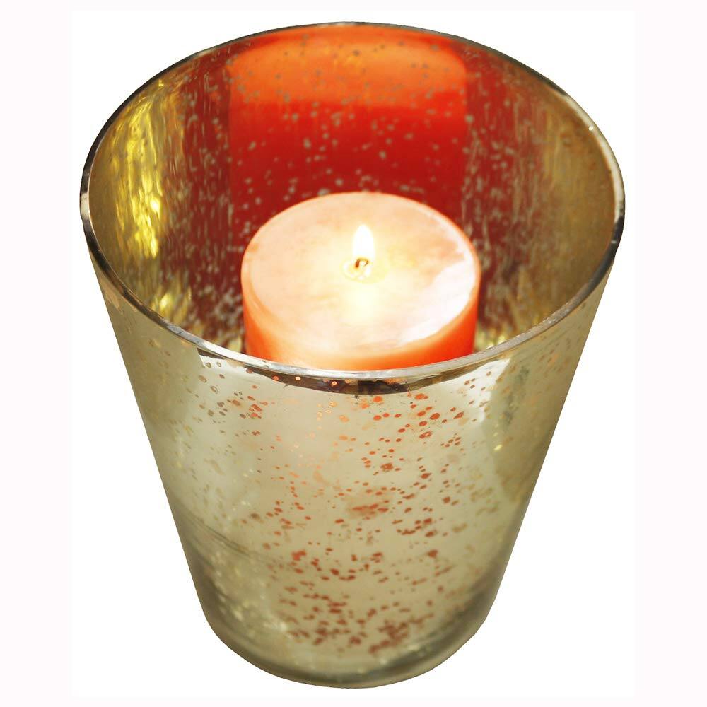 Alt View 3. Amber Sporting Goods - Champagne Vase Style Handmade Glass Votive Candle Holders for Wedding & Home Décor (Set of 2, Large).