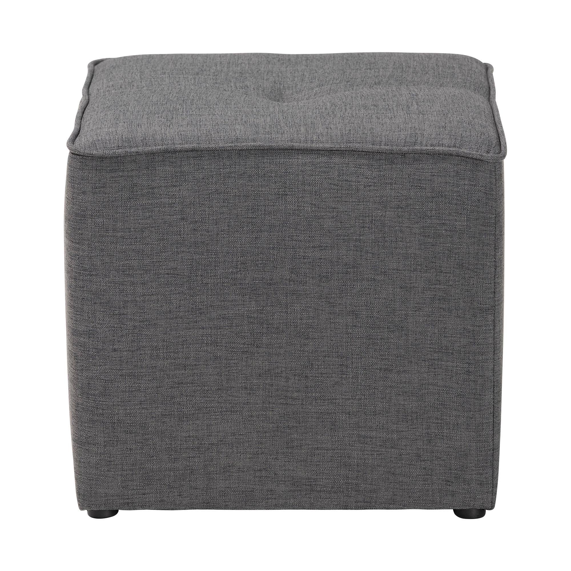 Angle. Baxton Studio - Corinne Modern and Contemporary Fabric Upholstered Ottoman - Grey.