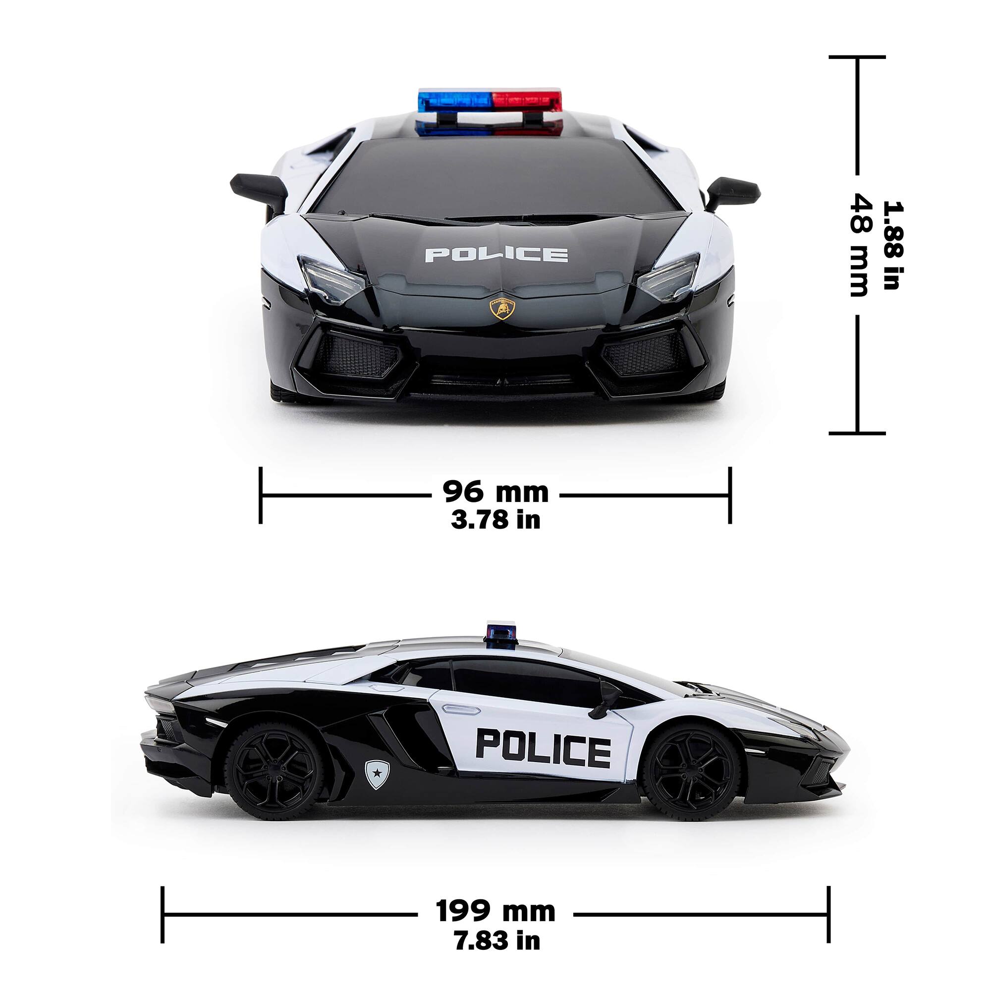 POLICE  
96 mm 3.78 in  
T 48 1.88 mm  
POLICE  
199 mm 7.83 in