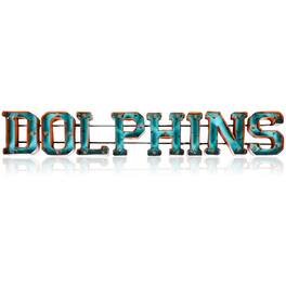 Imperial - Miami Dolphins 7.5'' x 47'' Lighted Recycled Metal Sign - Multicolor
