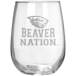 Great American Products - Oregon State Beavers Etched 17oz. Rally Cry Stemless Wine Glass - Multicolor