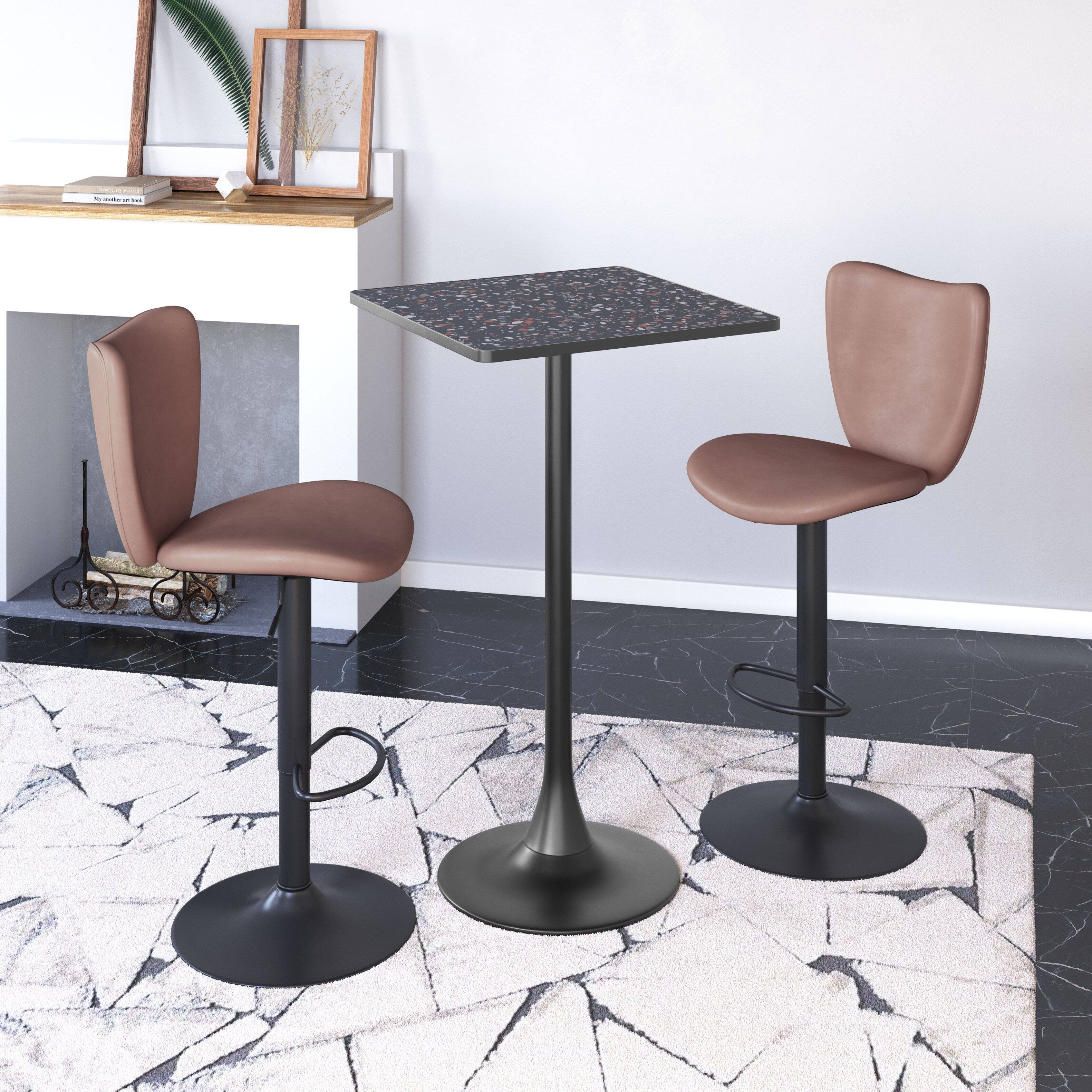 Angle. Hivvago - Spot Bar Table Black - Black.