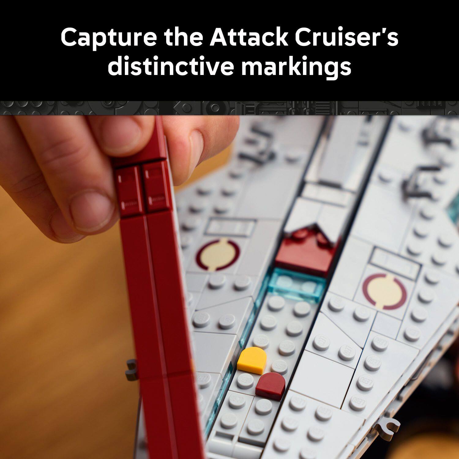 Capture the Attack Cruiser's distinctive markings