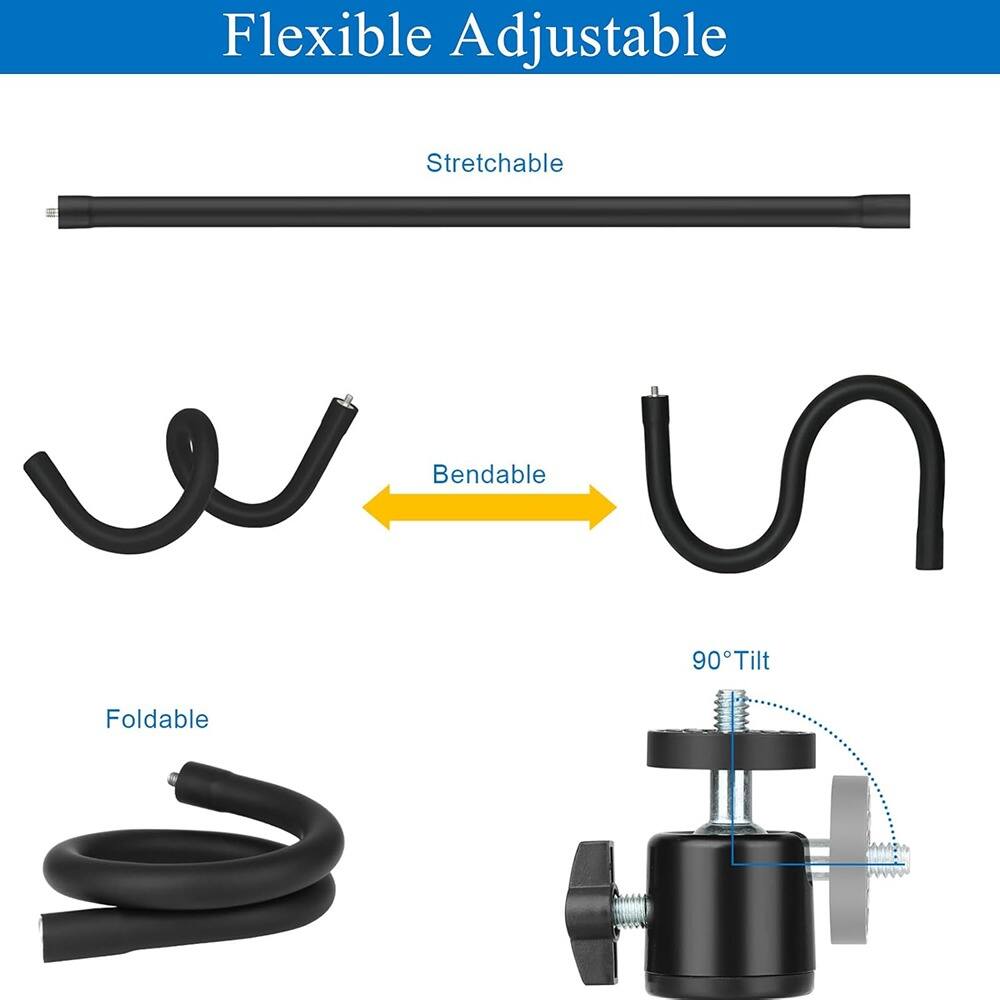 Flexible Adjustable

- Stretchable
- Bendable
- Foldable
- 90° Tilt