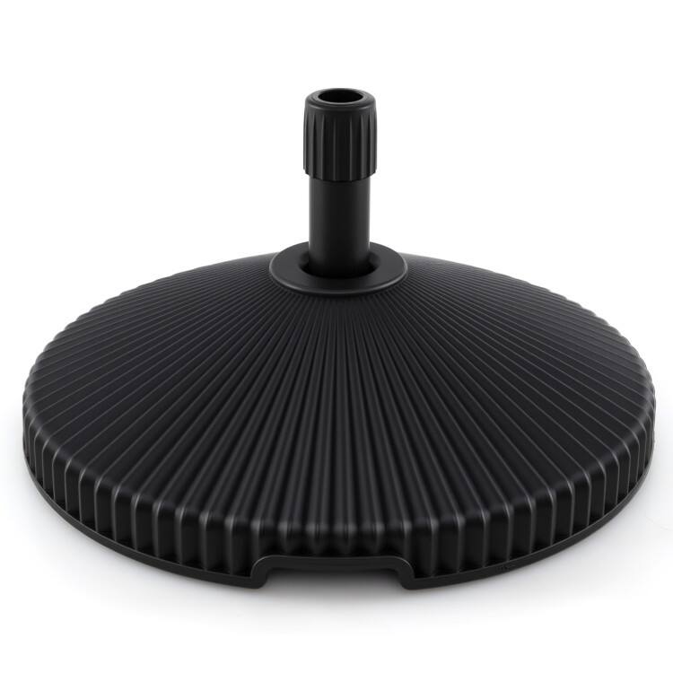 Front. SlickBlue - Patio Table Umbrella Stand with Shell Texture Water and Sand Fill and 3 Couplers - Black.