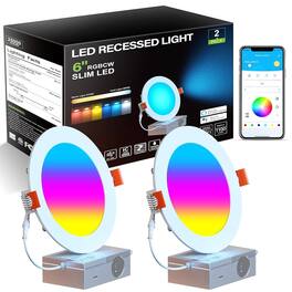 DAYBETTER - 6 in Smart LED Recessed Lighting,Ultra-Thin WiFi Canless Downlight, With Alexa Google Assistant Compatible, ETL