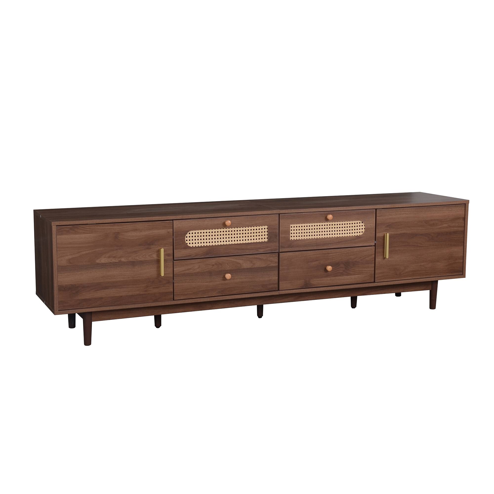 Alt View 4. Spaco - Spaco Modern Chic 76" TV Stand for 85" TVs with Drawers and Storage, for Living Room, Bedroom Entertainment Center - Dark Brown.