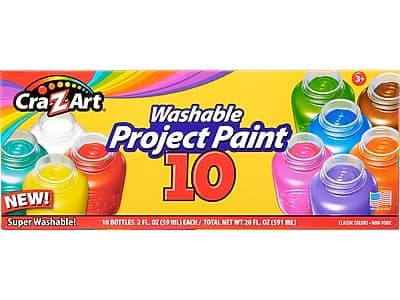 Cra-Z-Art - Washable Project Paints, 2 Fl. Oz., 10/Pack - Assorted