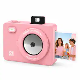Hanin - M5S Instant Print Camera – Dye‑Sublimation Printing, Includes 10 Photo Sheets + Refill Pack (20 Sheets & 2 Ribbons) - Pink