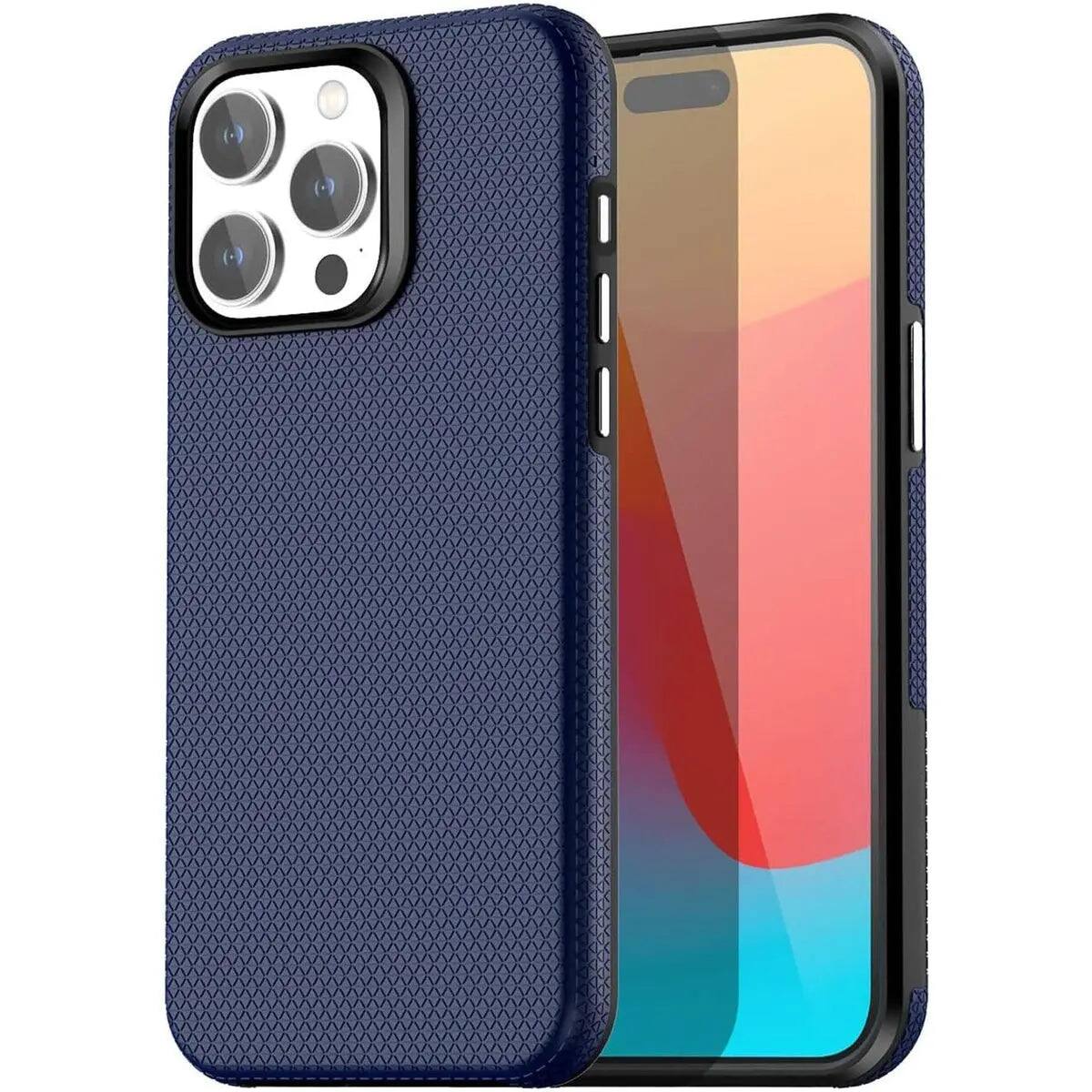 Front. Entronix - Entronix Case for iPhone 16 Pro - Anti-Slip Rugged Shockproof Cover - Navy.
