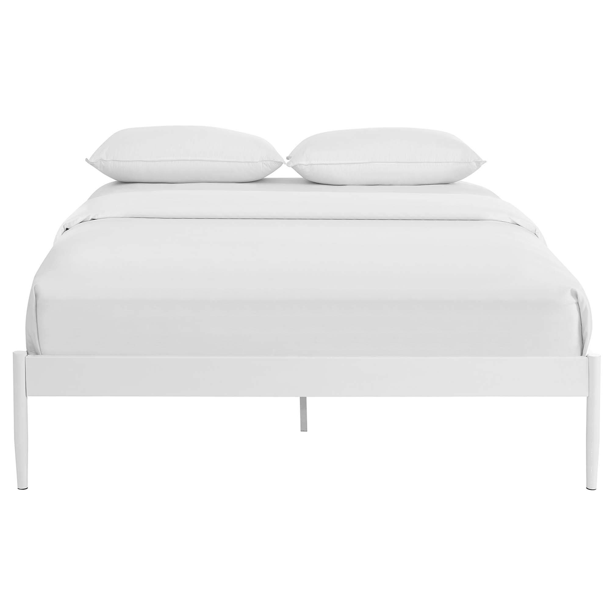 Back. Modway - Helen Fabric Twin Bed Frame with Round Splayed Legs - Blue.