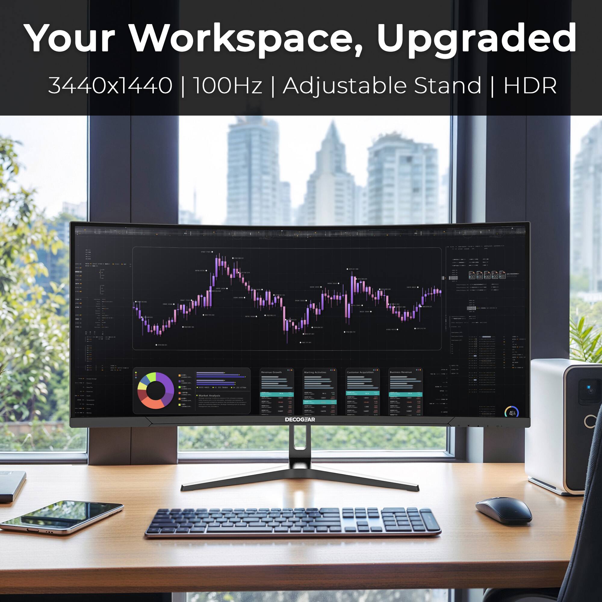 Your Workspace, Upgraded 3440x1440 | 100Hz | Adjustable Stand | HDR