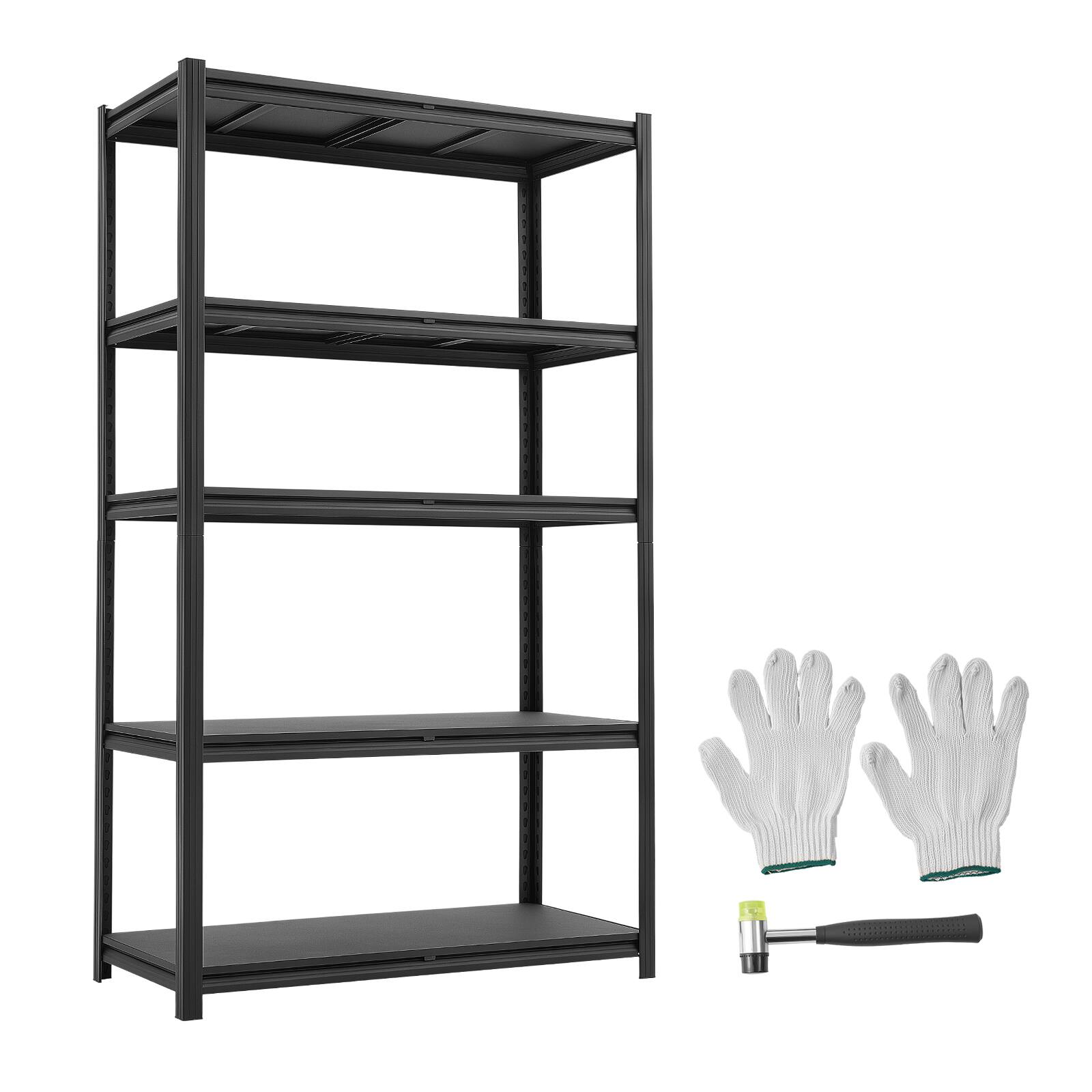 Alt View 5. VEVOR - Storage Shelves, 5-Tier Adjustable, 3000 lbs Capacity, Heavy Duty Garage Storage Shelving Unit, Metal Utility Rack Shelf - Black.
