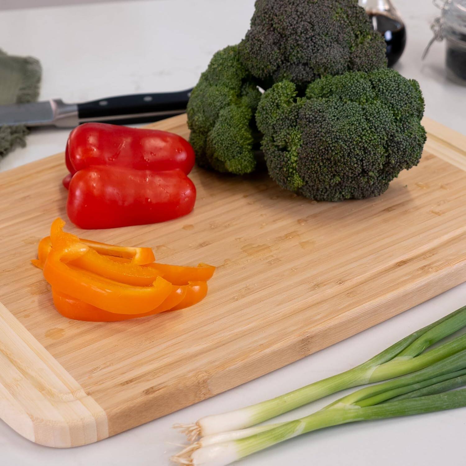 Alt View 7. Escali - Joyce Chen Extra Large Burnished Bamboo Cutting Board, 12x18-Inch - Natural.