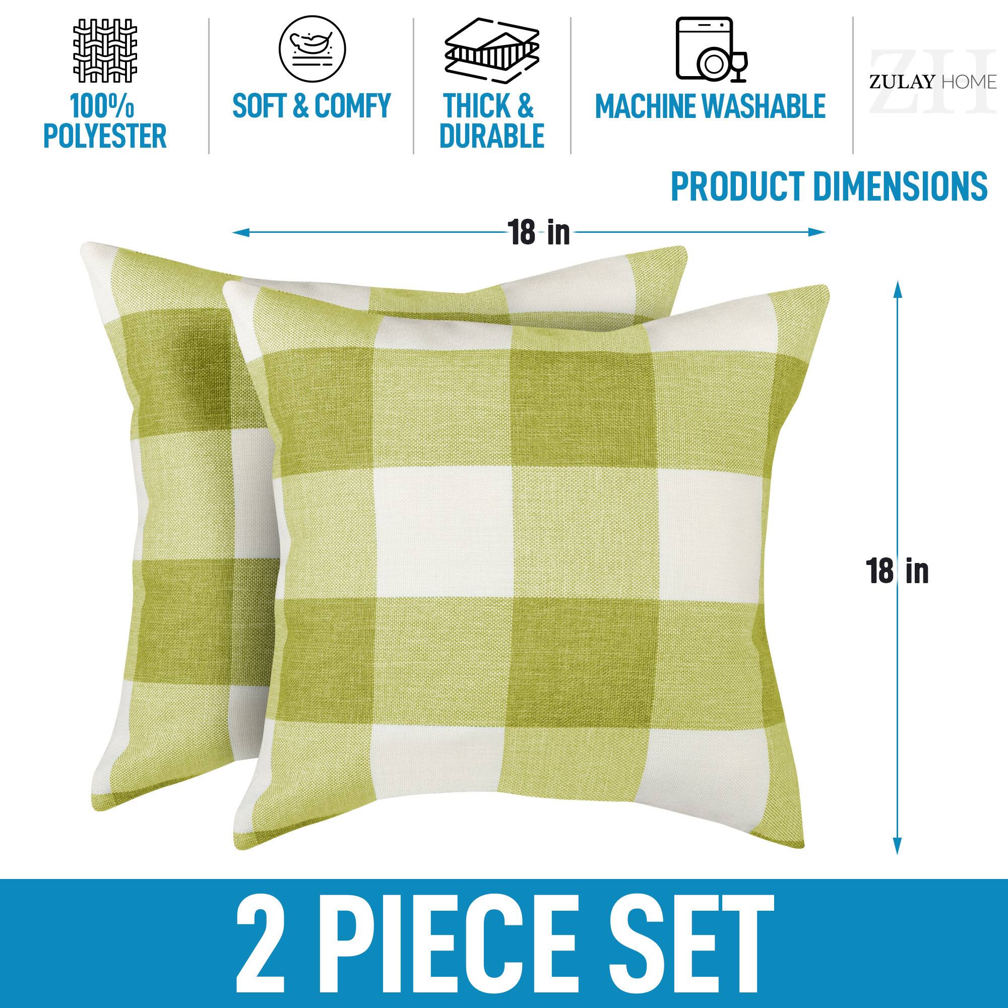 100% Polyester  
Soft & Comfy  
Thick & Durable  
Machine Washable  

Product Dimensions: 18 in x 18 in  

2 Piece Set  

Zulay Home
