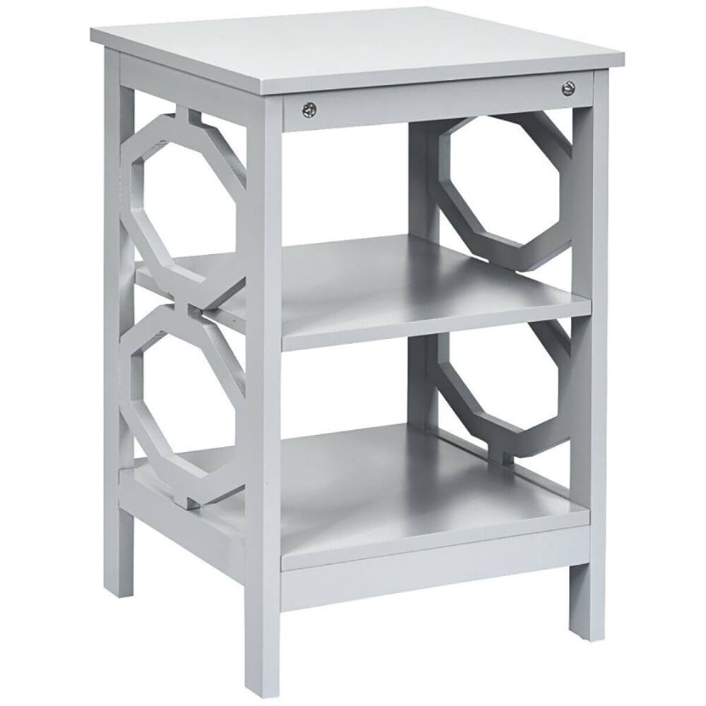 Alt View 2. Kadyn - Nightstand,Coffee Side Table,3 Tiers Nightstand Sofa Side End Accent Table-Gray - Gray.