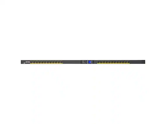 Front. Eaton - Eaton EMI101-10, 0U Vertical 24 Outlets Metered Input ePDU - White.
