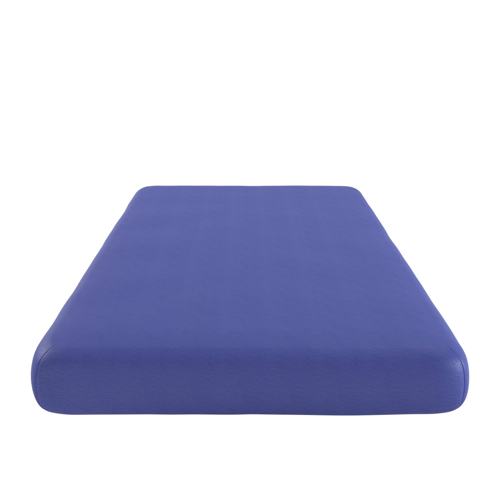 Front. Ecooso - 5 Inch Twin Medium Firm Memory Foam Mattress, Bed in a Box, CertiPUR-US - Blue.