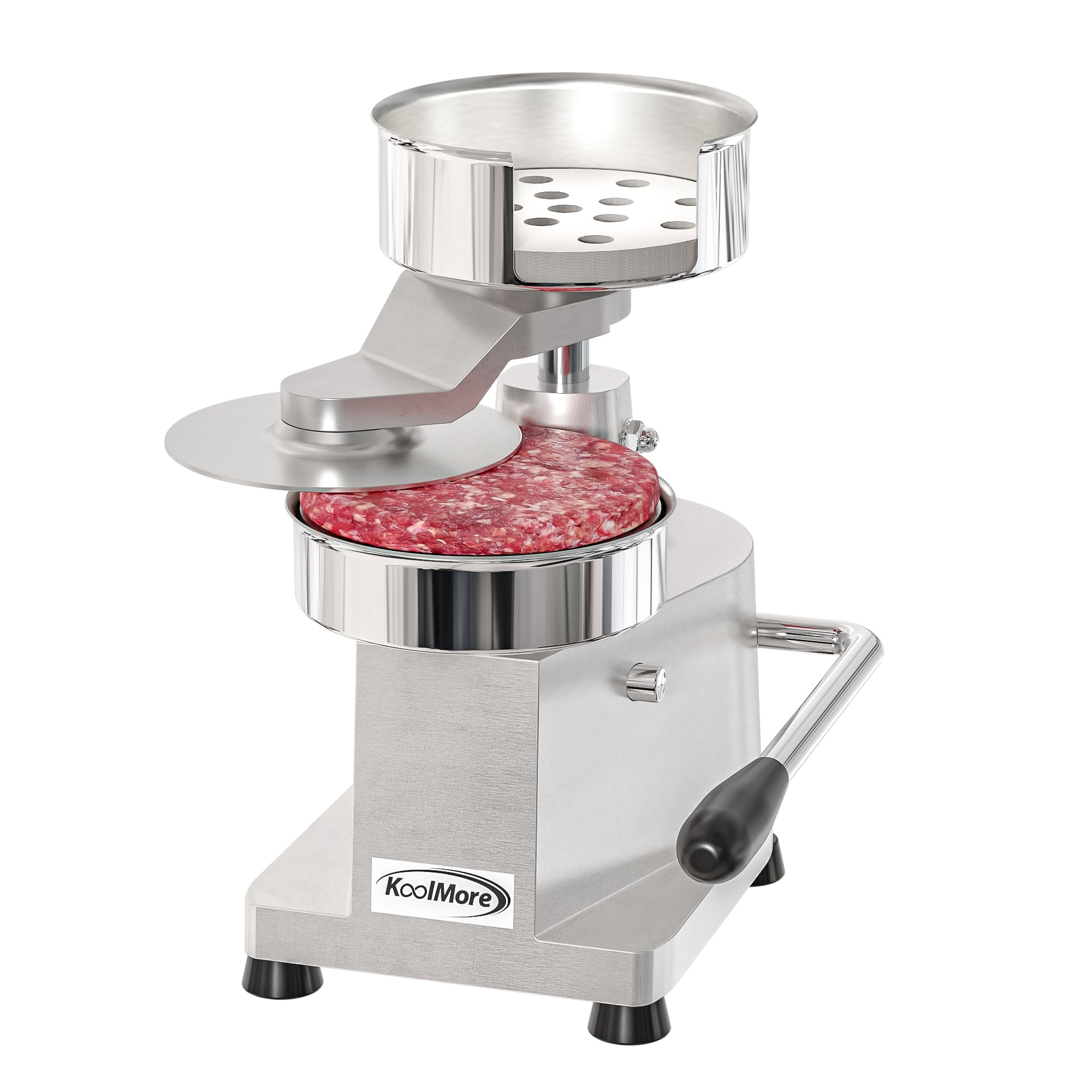 Koolmore - 5 in. Heavy-Duty Hamburger Patty Molding Press with Handle, CHM-5 - Stainless Steel