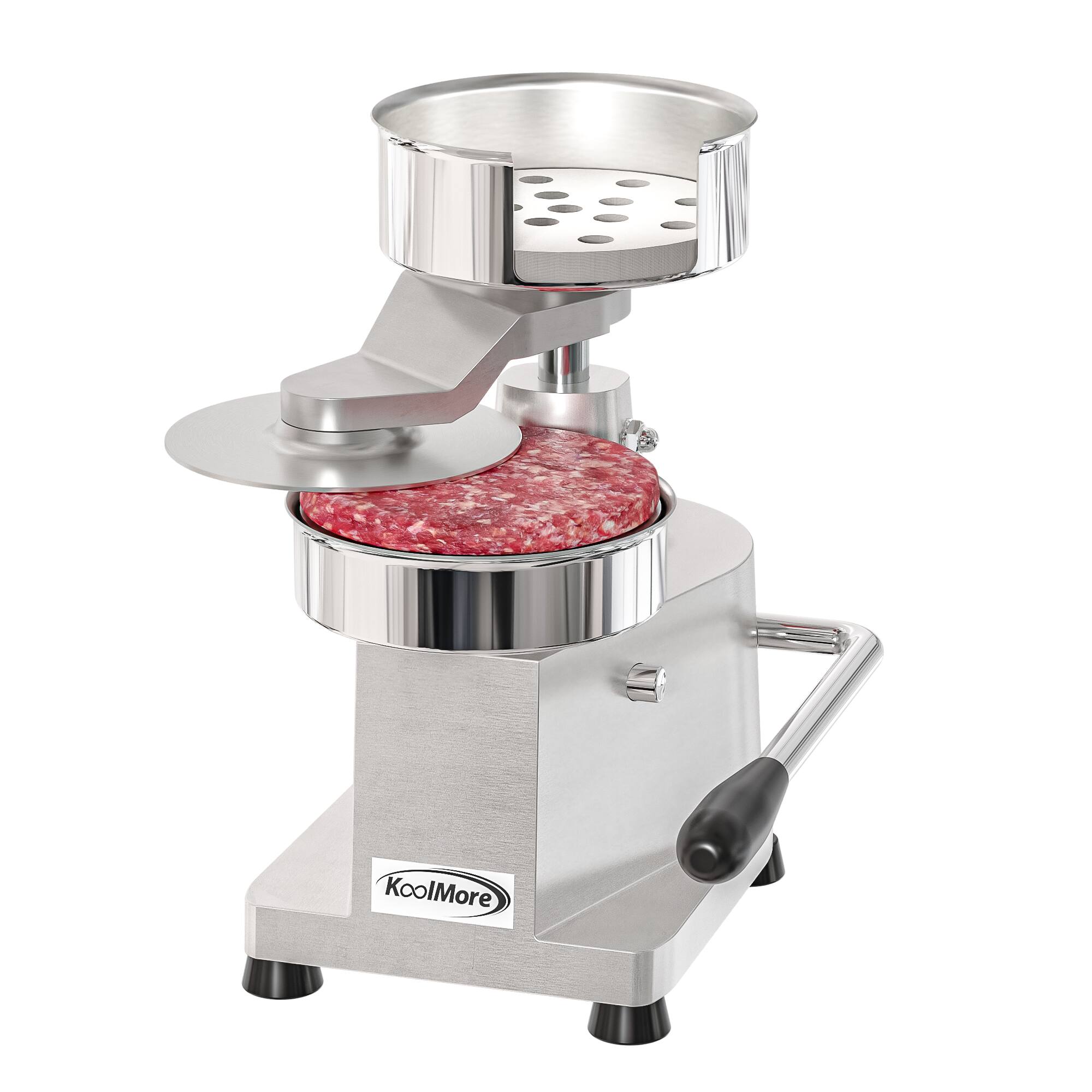Koolmore - 5 in. Heavy-Duty Hamburger Patty Molding Press with Handle, CHM-5 - Stainless Steel