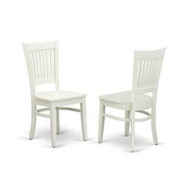 East West Furniture - ANVA3-LWH-W - 3-Pc Kitchen Dining Table Set- 2 Modern dining room chairs and Dining Room Table - Wooden Seat and - Linen White