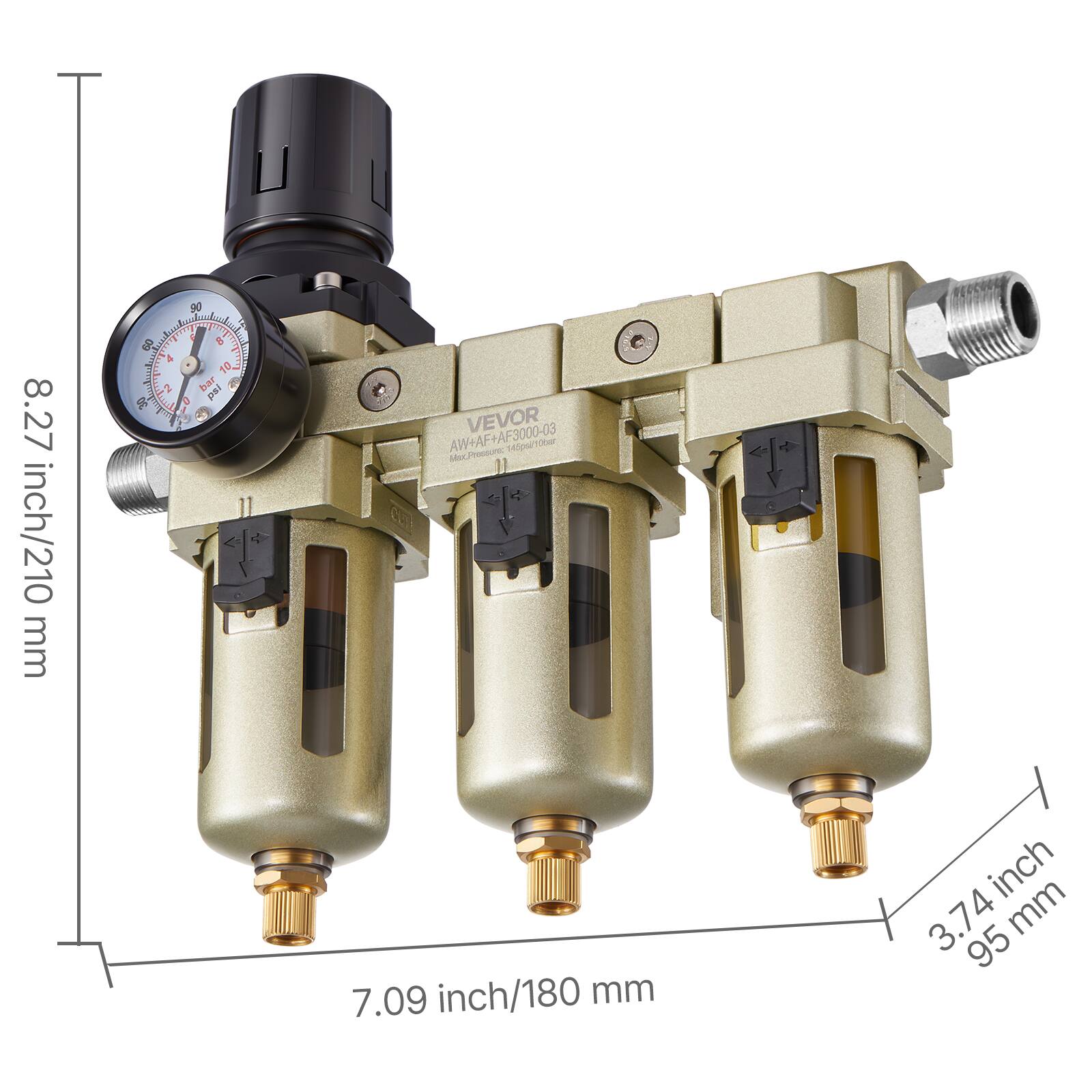 8.27 inch/210 mm  
90  
S  
- V  
1 I I  
10  
bad - TH  
bo mt n  
30  
&  
VEVOR  
AW+AF+AF3000-03  
- 4 -  
11  
7.09 inch/180 mm  
3.74 inch  
3.74 mm  
95