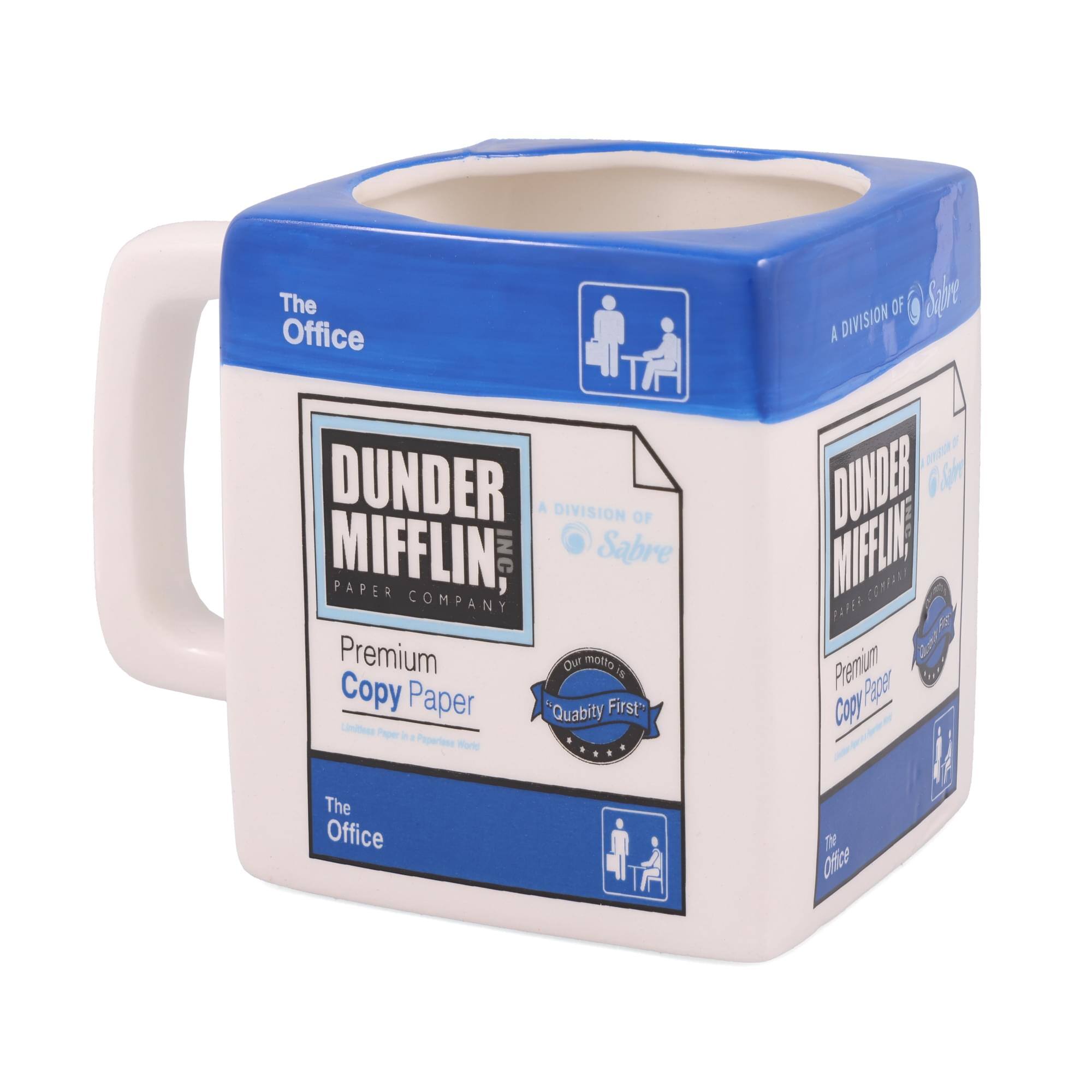 The Office  
DUNDER MIFFLIN, INC.  
A DIVISION OF SABRE  
Premium Copy Paper  
Our motto is "Quality First"  
The Office  

DUNDER MIFFLIN, INC.  
PAPER COMPANY  
Premium Copy Paper  
A DIVISION OF Sabre  
Our motto is "Quality First"  
The Office