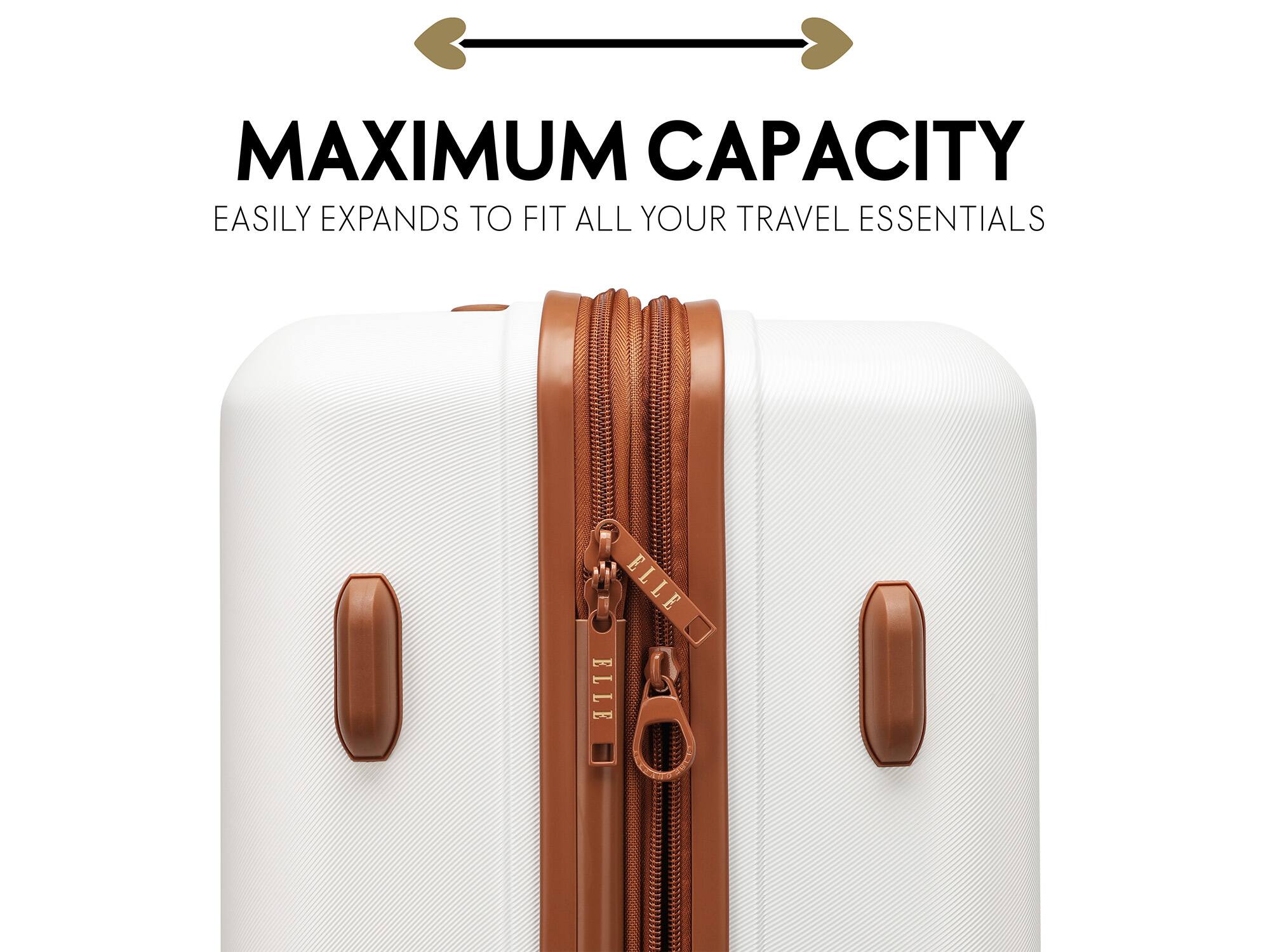 Elle Expedition 3 Piece Expandable Polycarbonate Spinner Luggage