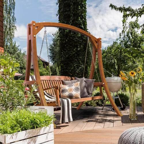 Alt View 7. Winado - Wooden Porch Swing Frame Only w/ Curved Arch Top A-Frame for 4/5FT Porch Swing for Indoor Outdoor Garden Patio Backyard - Brown.