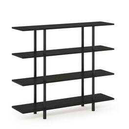 Furinno - Turn-N-Tube 4-Tier Wide Display Shelf, Espresso/Black - Espresso/Black