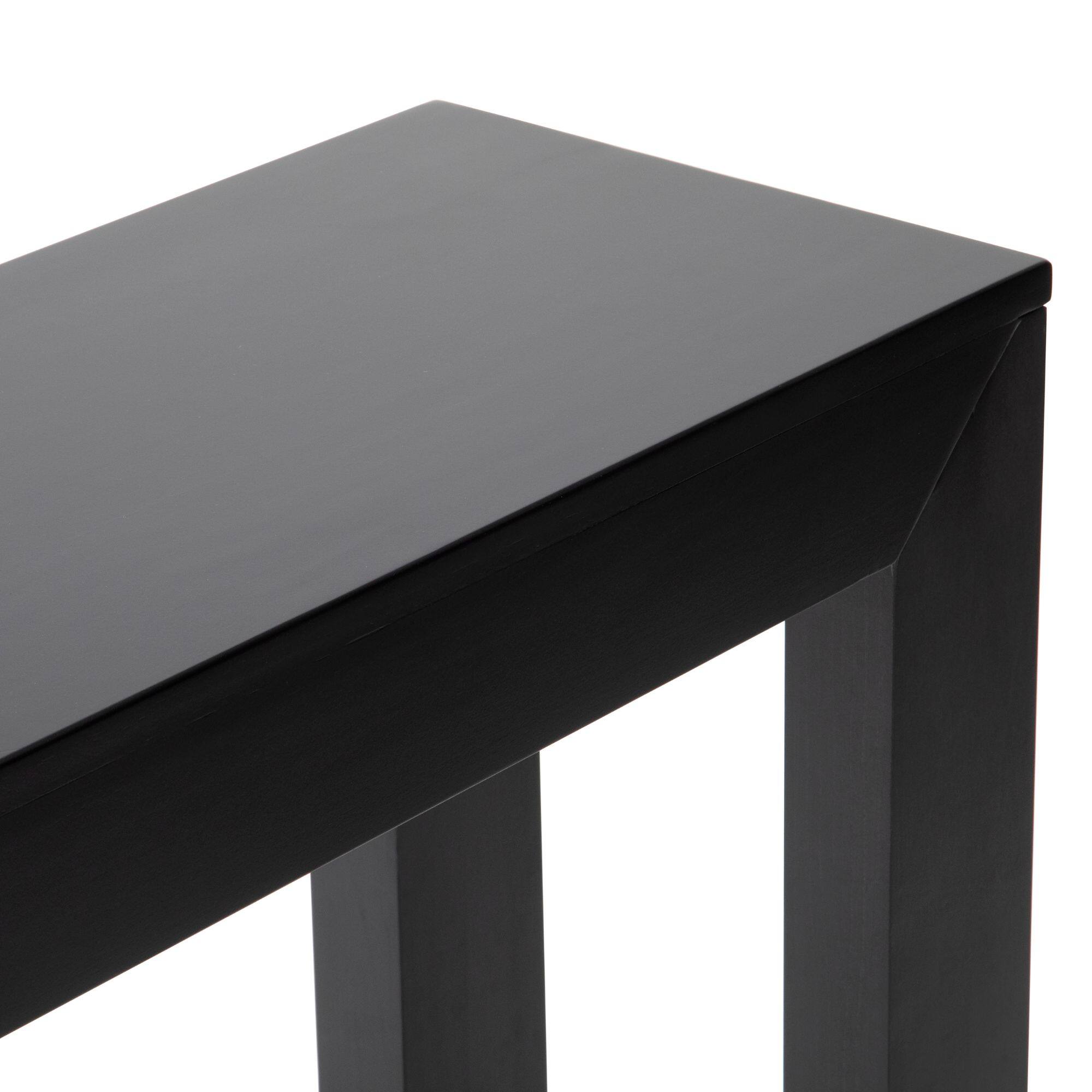 Alt View 3. Plank+Beam - Modern Console Table (56in / 1420mm), Black - Black.