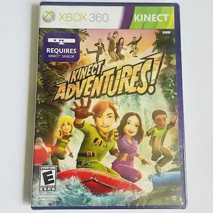 XBOX 360 KINECT NTSC REQUIRES KINECT SENSOR KINECT ADVENTURES! A EVERYONE E CONTENT RATED BY ESRB Online Interactions Not Rated by the ESRB - E (Everyone)