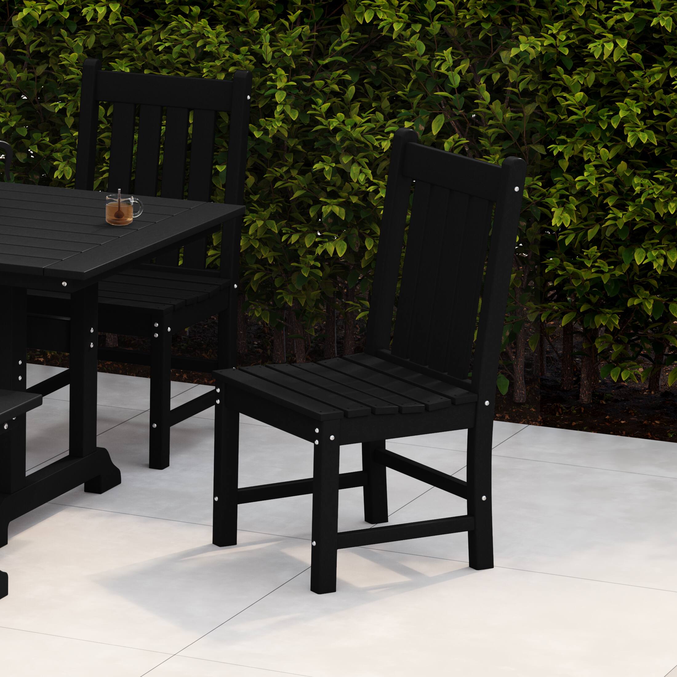 Angle. WestinTrends - WestinTrends Malibu Outdoor Patio Dining Chair - Black.