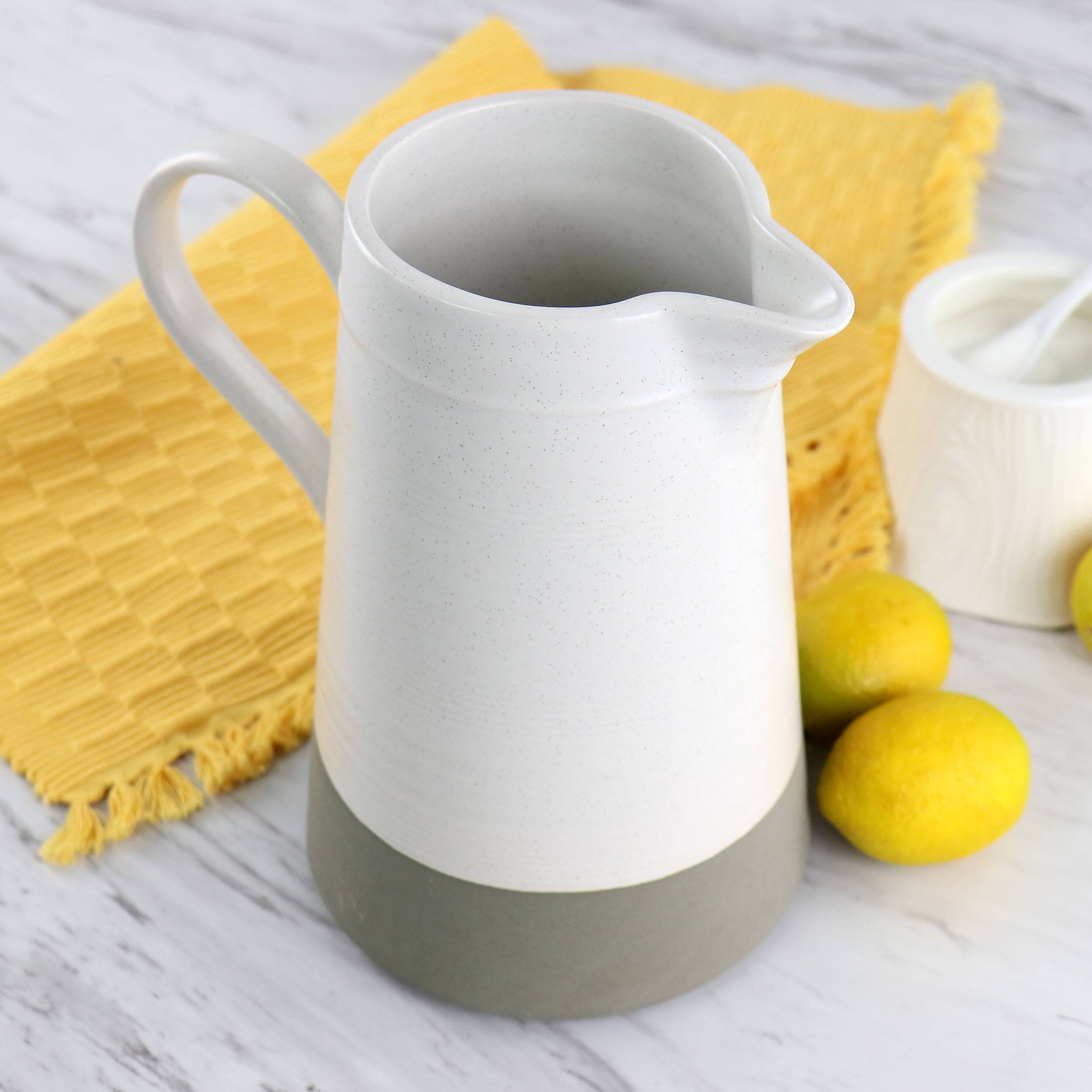 Alt View 5. Gibson - Bee and Willow Milbrook Large 60oz Serving Pitcher in Off-White - Off-White.
