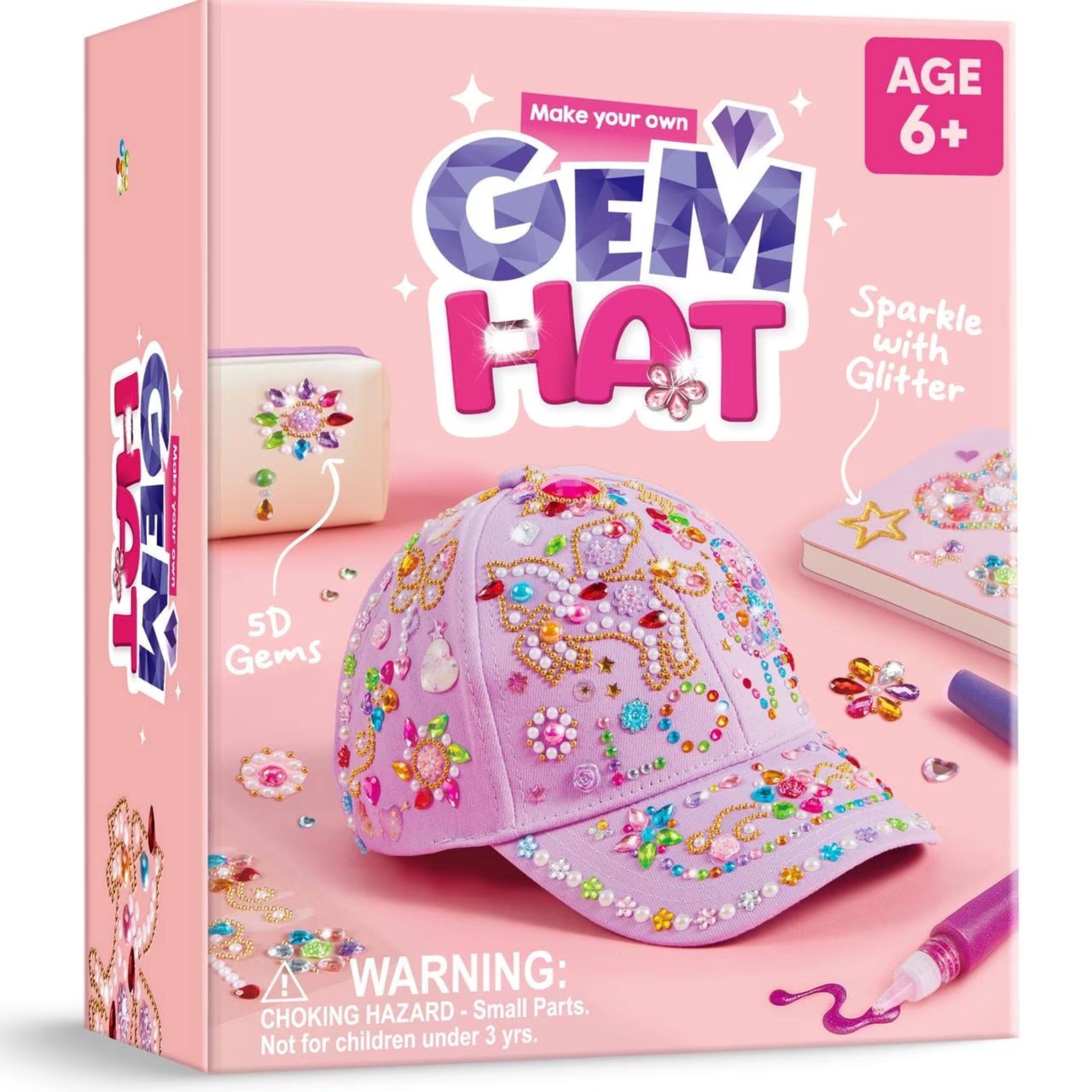 Joyfy - Purple Baseball Cap Gem Art Set for Kids Ages 8-12 ,Creative Arts and Crafts for Girls ,Perfect Christmas Birthday Gift - colorful